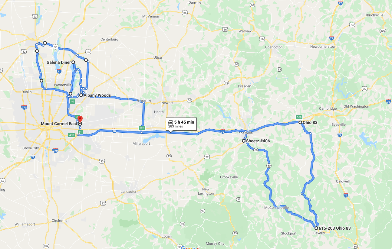 Memorial Day Ride Day 2 Map